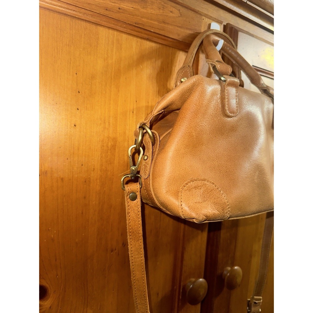 Unbranded Leather Purse Boston Bag Crossbody Shoulder Handbag Top Handle Brown - Picture 4 of 14